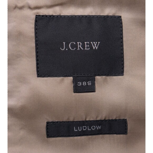 J Crew Blazer Tan Khaki Ludlow Suit Jacket Woven Italy Mens 38S Wool Sport Coat - Picture 10 of 14